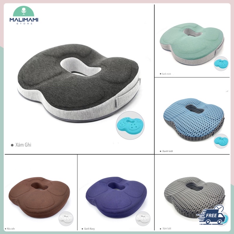 [Mẫu mới 2021] Đệm Tròn Memory Foam 3D dành cho Văn Phòng, Ô Tô, Người Đau Xương Cụt, Bệnh Trĩ - PAD017