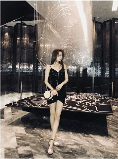 Đầm kim sa đắp chéo - đầm dự tiệc