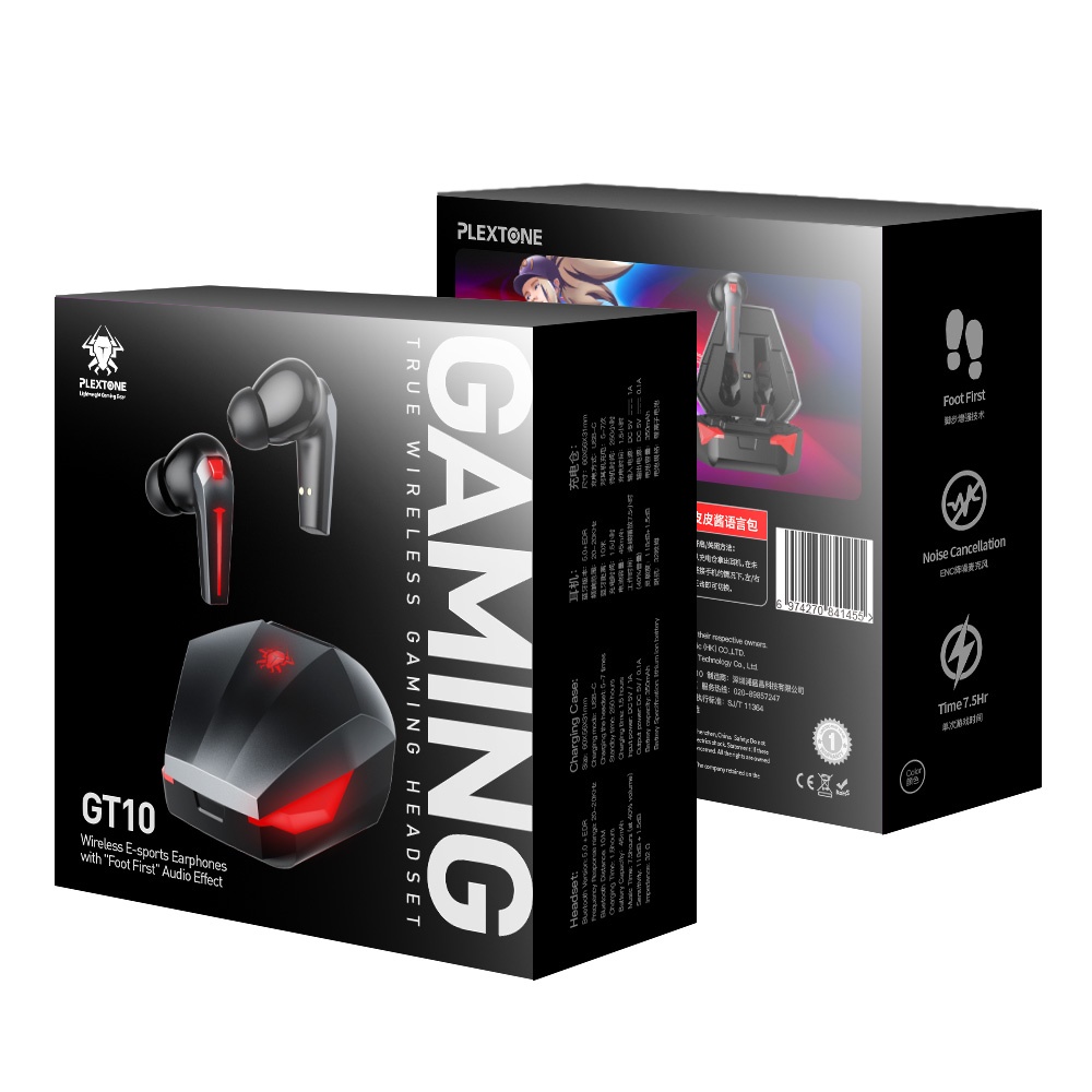 Tai nghe bluetooth PLEXTONE GT10 chống ồn - Tai nghe gaming độ trễ thấp 45ms - Tai nghe không dây PUBG