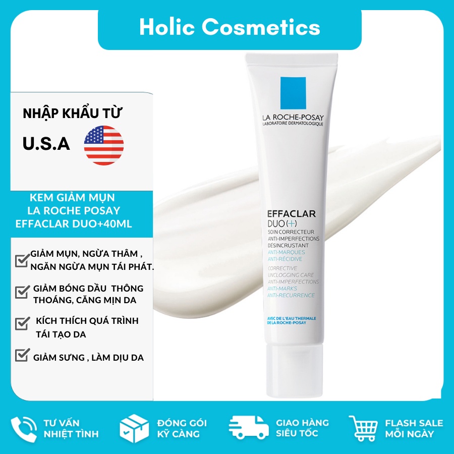 Kem giảm mụn La Roche Posay Effaclar DUO+