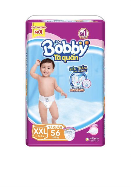 Tã quần Bobby Jumbo M76, L68, XL62, XXL56 mới