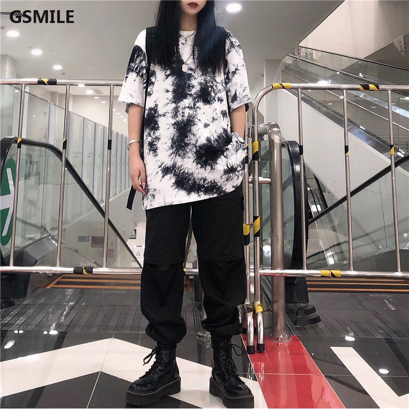 Áo thun ngắn tay kiểu dáng đơn giản phong cách Harajuku | BigBuy360 - bigbuy360.vn