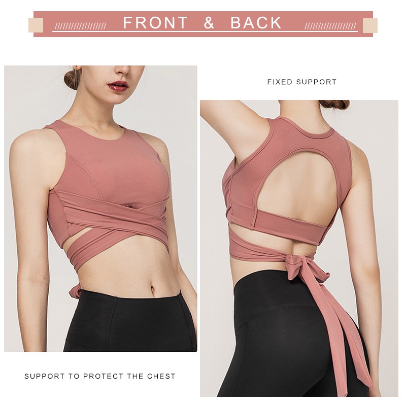 Áo bra có dây buộc / quần dài thời trang thể thao dành cho nữ