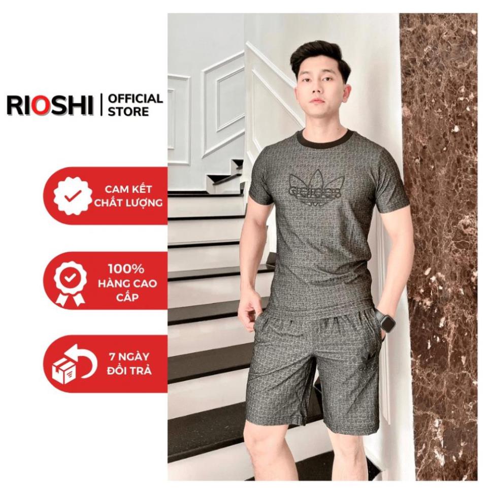 Bộ thể thao nam Adidas mùa hè cộc tay chất mát HÀNG CAO CẤP Rioshi RH21, Đồ bộ thể thao nam hàng hiệu 2022 ❗