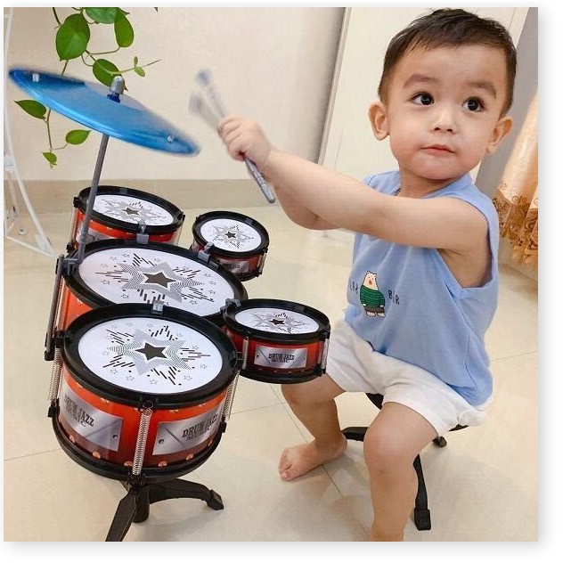 Đồ chơi nhạc 🎉SALE ️🎉 Bộ đồ chơi trống jazz và đàn guitar cho bé, giúp bé phá triển khả năng cảm thụ âm nhạc 7851