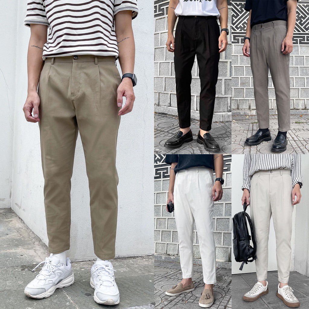 Quần kaki Nam GATE6, quần âu co giãn kiểu công sở Hàn Quốc form kết hợp baggy / slimfit - Carrot fit II - #G0002 - HÀNG