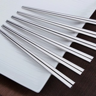 Đũa vuông inox 304, đũa gia đình，10 cặp trong một hộp