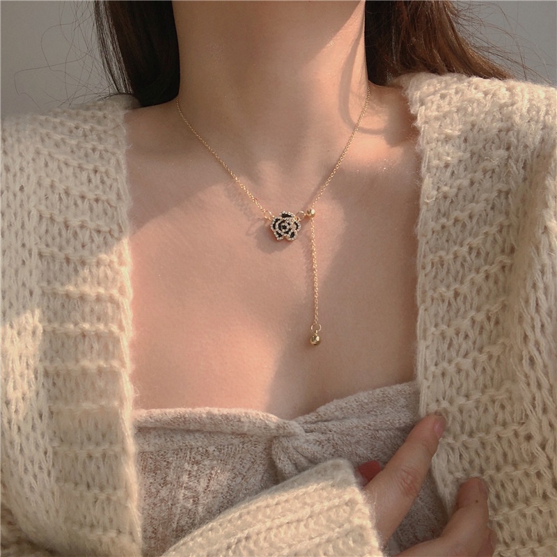 Vòng Cổ Hoa Hồng Đen Phong Cách Nhật Hàn Sang Trọng Thời Trang Cho Nữ