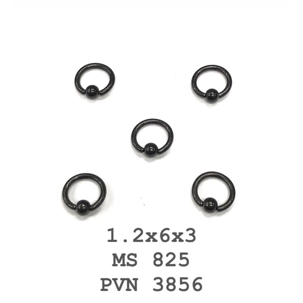 Khuyên vòng 1 bi nhiều màu size nhỏ (1.2x6x3)