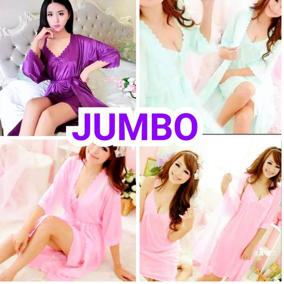 (Bng.26My21C) Bộ đồ ngủ KIMONO SATIN IMPORT + INNER JUMBO | BigBuy360 - bigbuy360.vn
