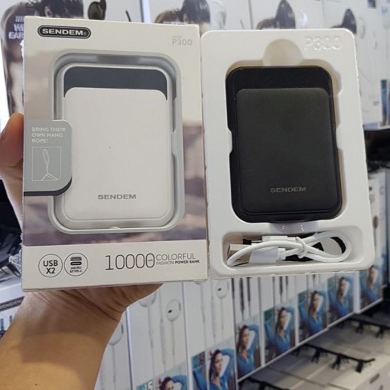 Sạc Dự Phòng Mini Cầm Tay Sendem P300 Chính Hãng Dung Lượng 10000mah, Thiết Kế Nhỏ Gọn Tiện Dụng Nhiều Màu/Max giá rẻ