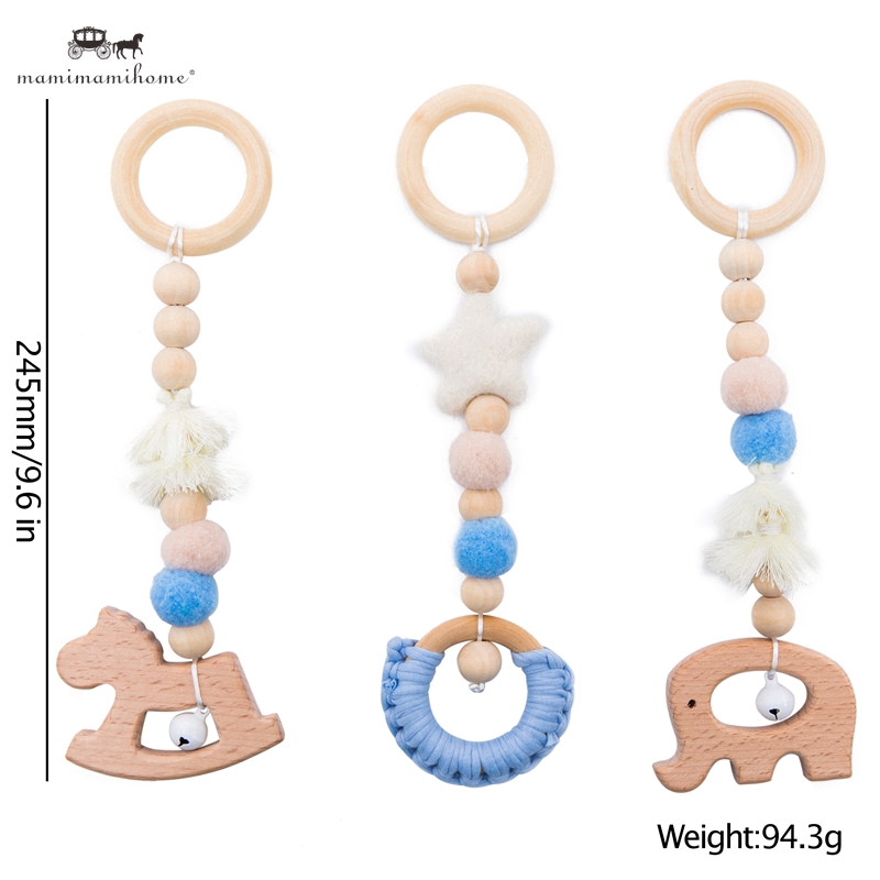 Set 3 đồ chơi gặm nướu MAMIMAMIHOME bằng gỗ hình hoạt hình cho bé sơ sinh