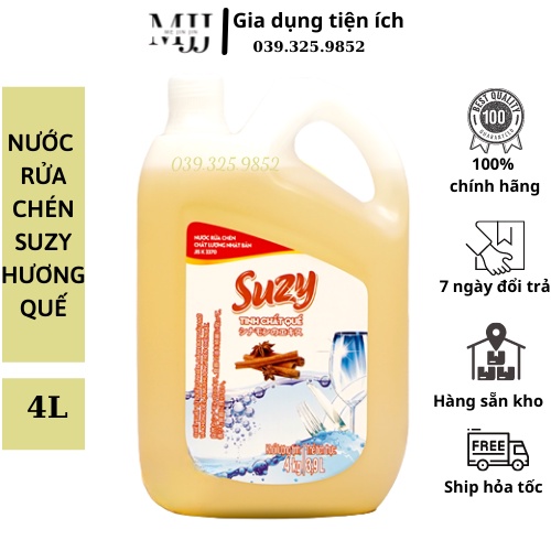 Nước rửa chén bát SUZY 4Kg -thành phần HỮU CƠ, chất lượng NHẬT BẢN