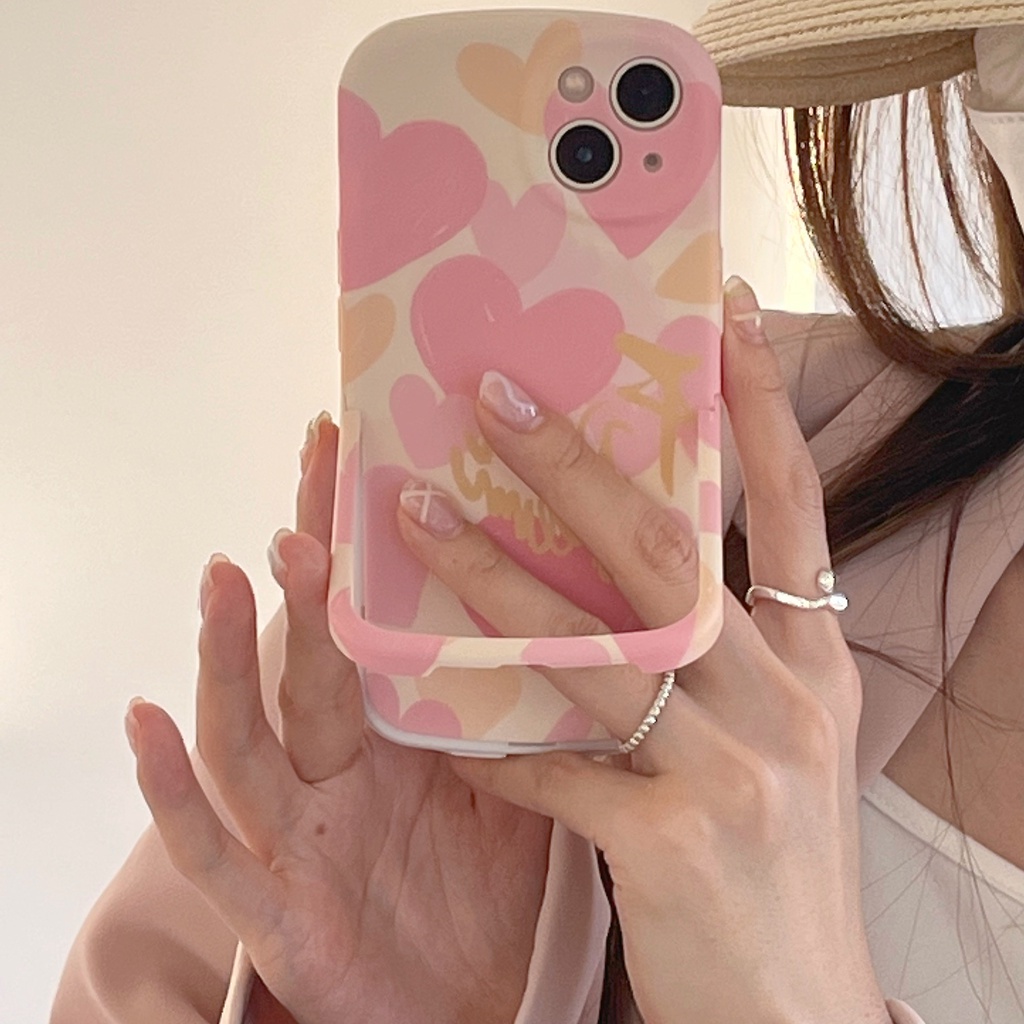 Ốp Điện Thoại TPU Chống Sốc Chống Bụi In Hình Trái Tim Có Giá Đỡ Vô Hình Cho iPhone 13 11 12 Pro Max XS Max XR x 7 + 8 plus 13 promax