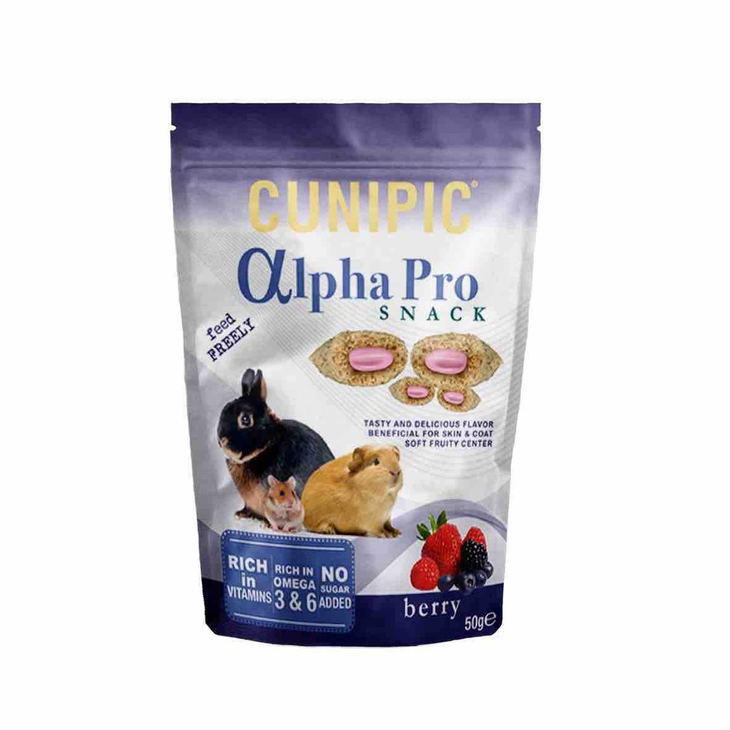 Thức ăn vặt cho Thú cưng nhỏ CUNIPIC ALPHA PRO SNACK BERRY (SKIN &amp; COAT) 50g