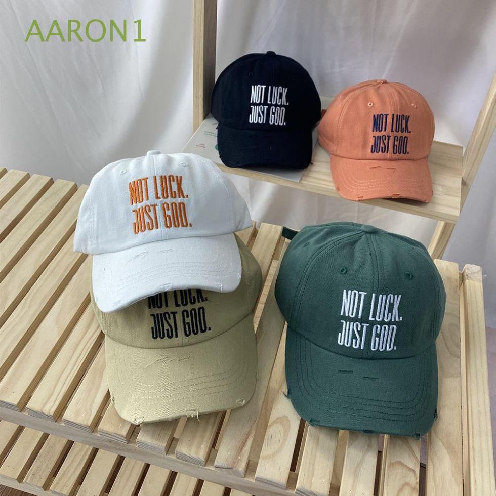 Mũ lưỡi trai cotton thêu chữ Not Luck Just Goo/ nhiều màu tùy chọn AARON1 thời trang cho cặp đôi Đẹp