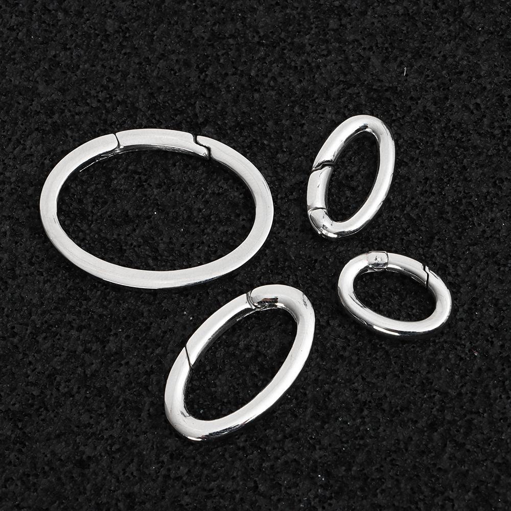 Móc Khóa Carabiner Hình Oval Màu Bạc