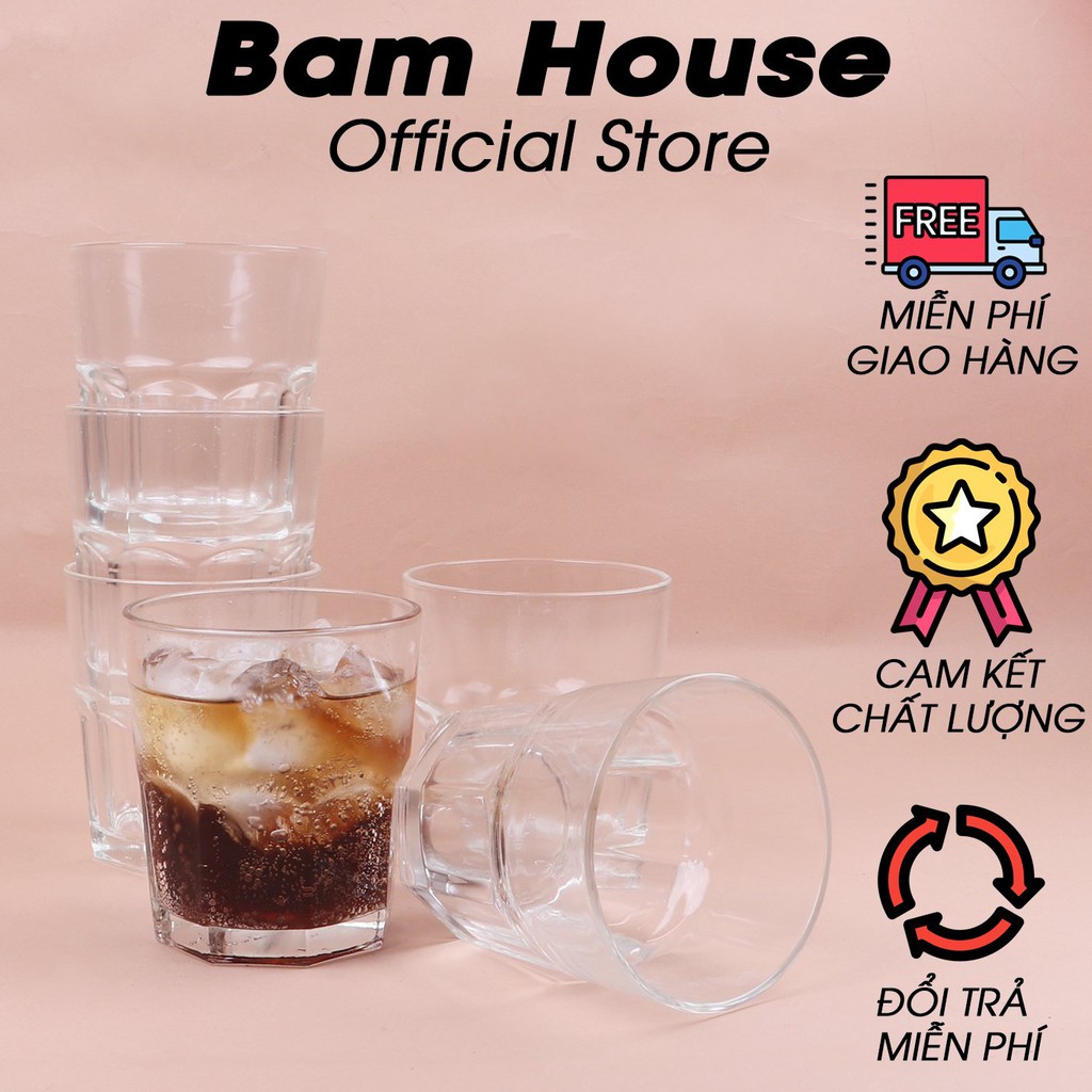 Bộ 6 ly thủy tinh 8 góc Bam House cao cấp dạng thấp LTT01 – BamBam Store