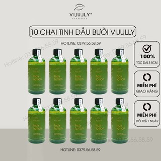 Liệu trình 10 chai Nước xịt dưỡng tóc Hair Lotion, Tinh dầu bưởi Vijully (100ml x 10)