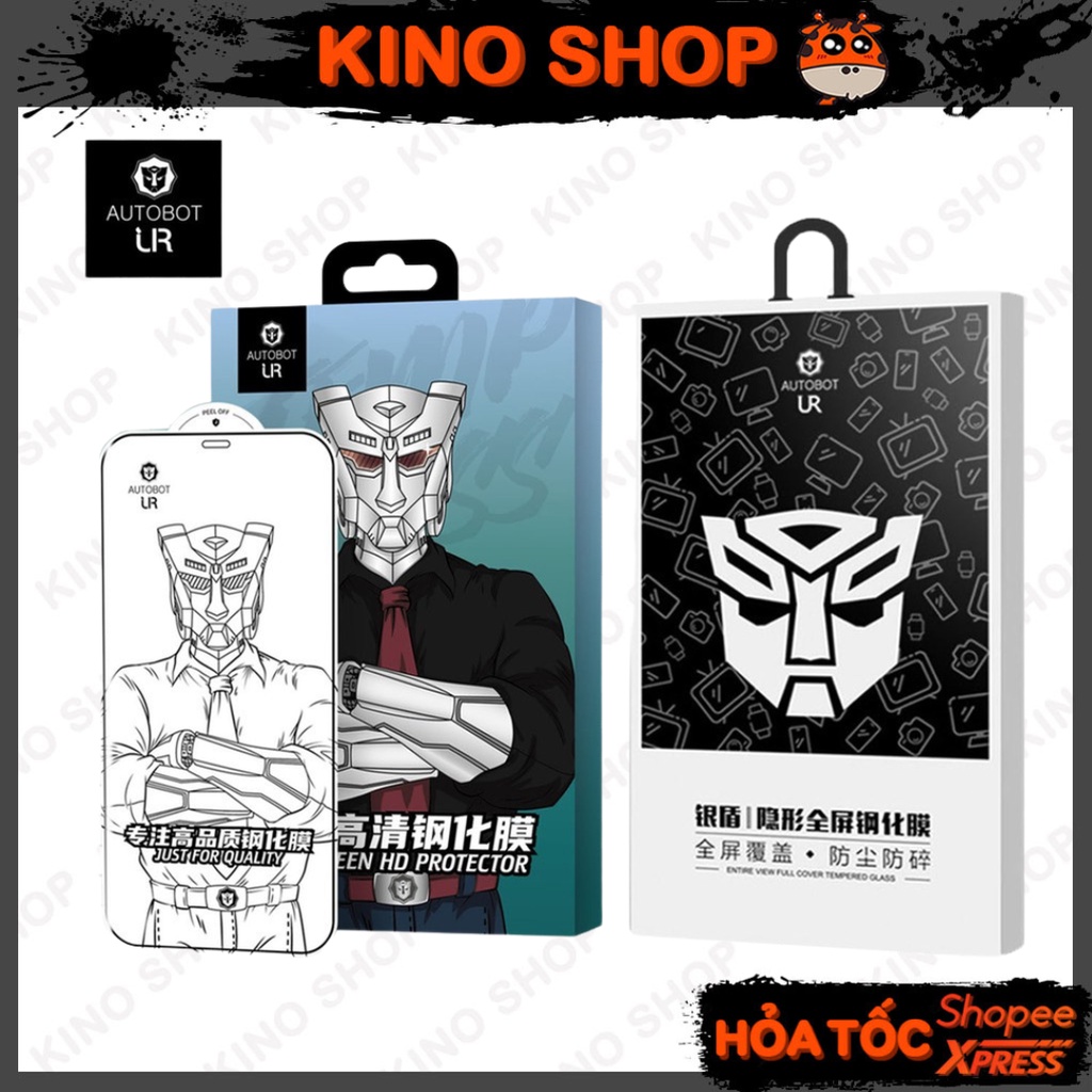 Kính cường lực iphone full màn hình chính hãng UR AUTOBOT - X/XS/XSMax/XR/11/11Pro/12/12Pro/12ProMax - KinoShop