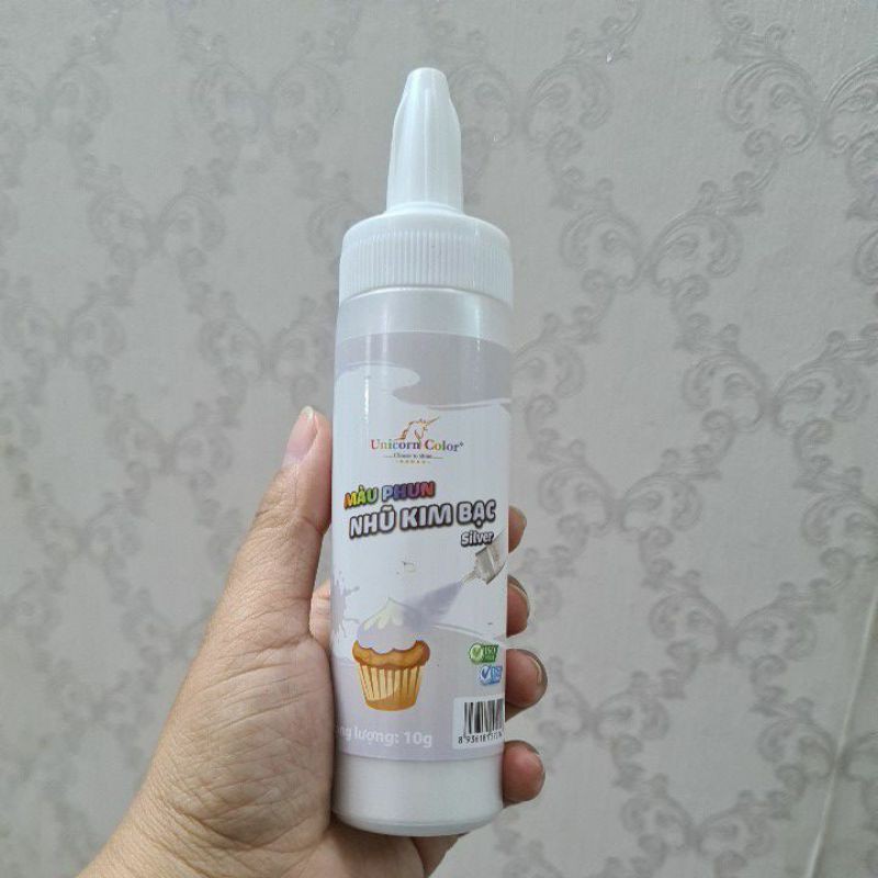 Màu nhũ bột Unicorn 10g Bạc