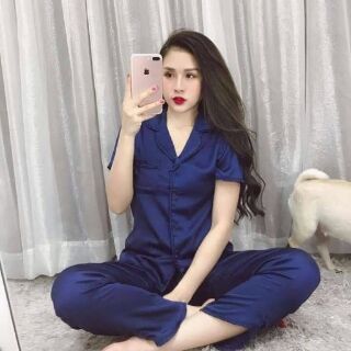 Bộ lụa tay cộc quần dài