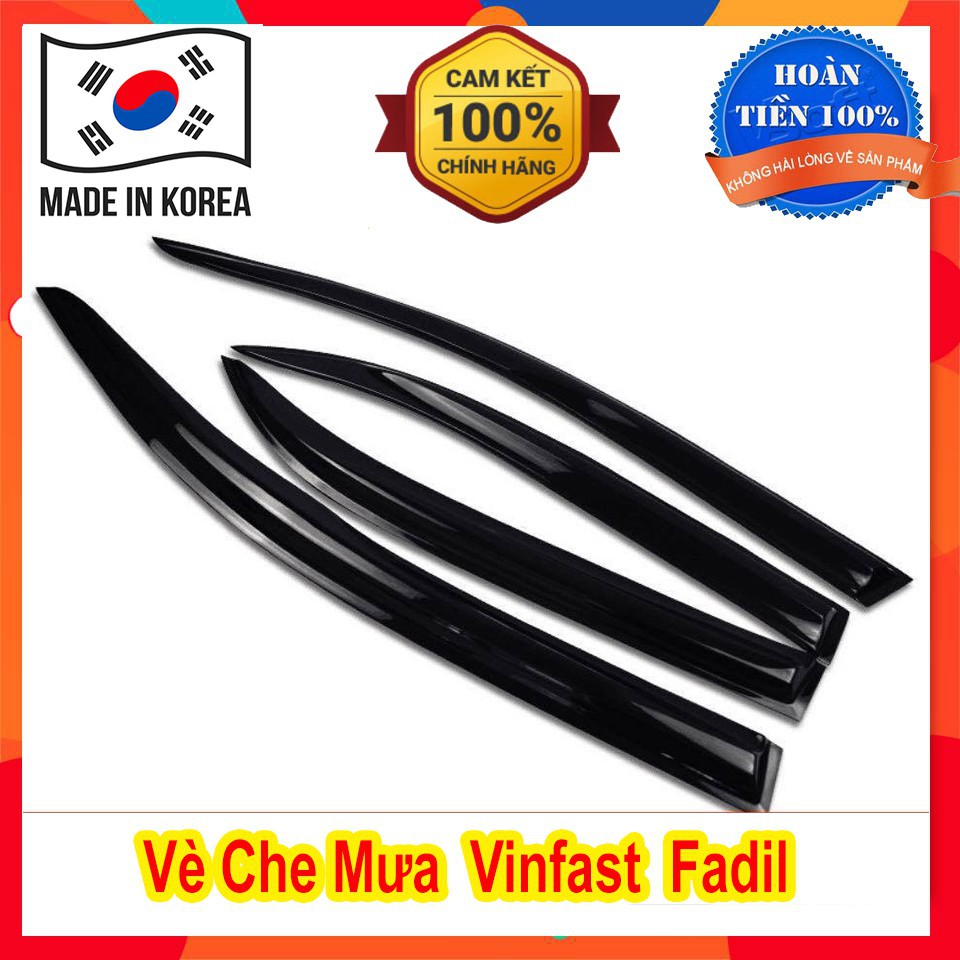 Bộ 4 vè che mưa đen xe Vinfast Fadil cao cấp -4 chi tiết .