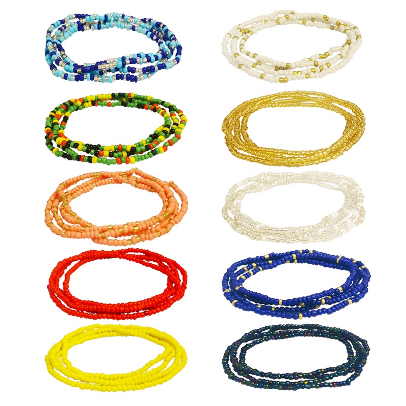 Dây thắt lưng đi biển RINHOO FRIENDSHIP nhiều lớp đính hạt nhiều màu sắc phong cách Âu Mỹ quyến rũ phối bikini cho nữ