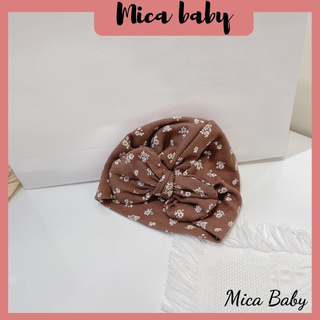 Mũ nón thắt nơ nâu đáng yêu cho bé từ 6-10kg Mica baby MTB73