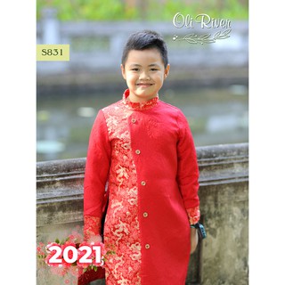 Áo dài cách tân bé trai đón Tết 2021