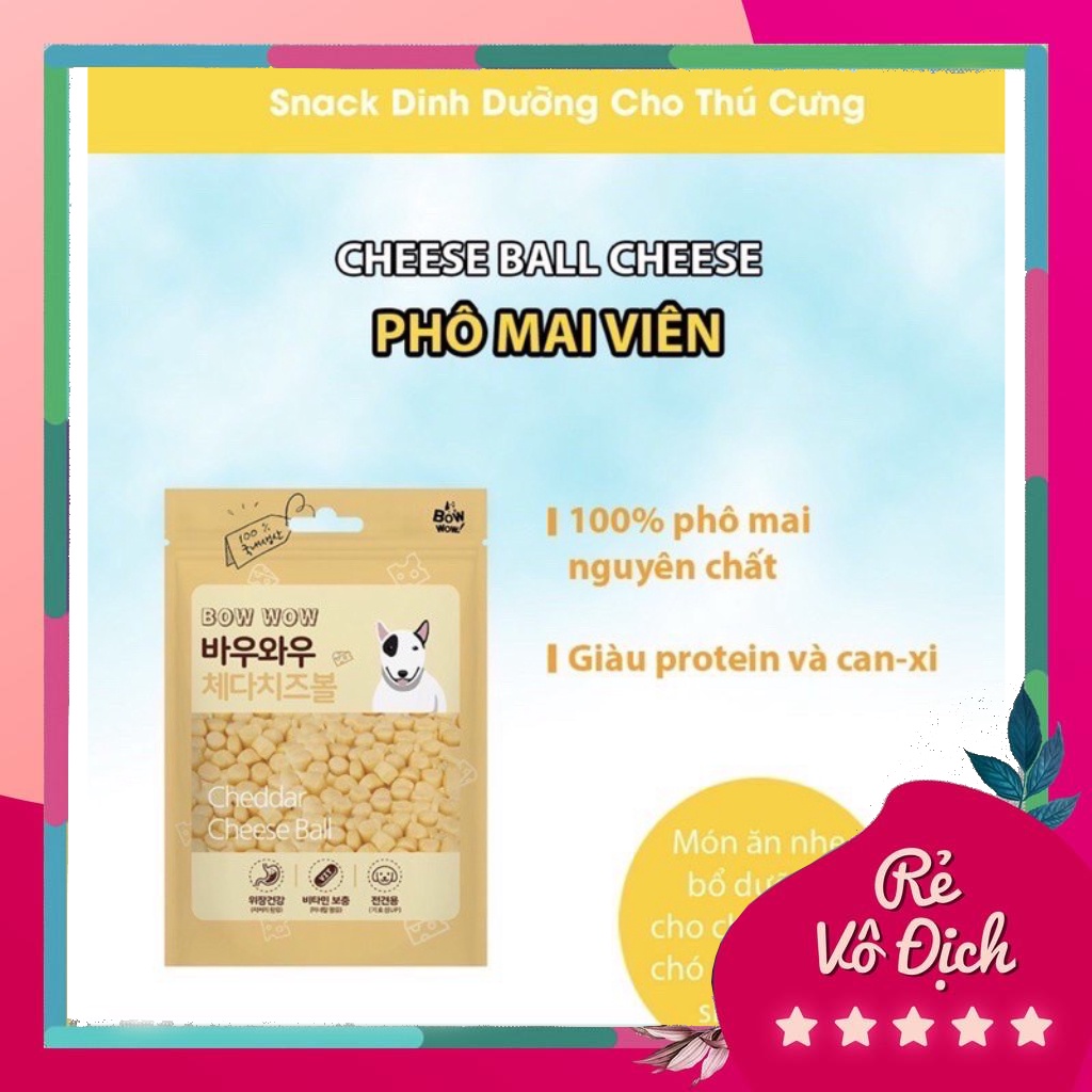 [GÍA RẺ BẤT NGỜ] [GÍA RẺ] Phô mai viên Hàn Quốc cho chó mèo Bow wow 100gr