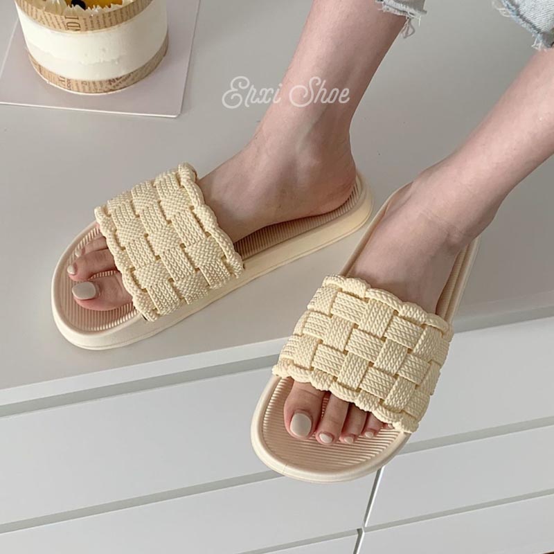 Oeggeo shop Dép Quai Ngang Đế Phẳng Đi Trong Nhà Cho Nữ