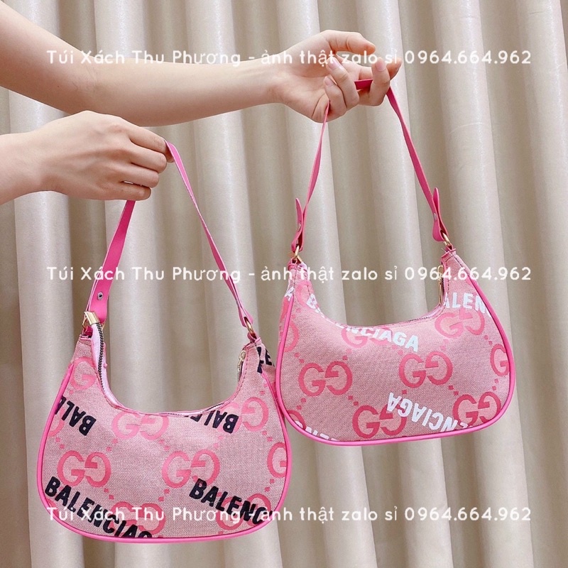 Túi kẹp nách nữ, túi đeo vai dáng thuyền size 22 hoạ tiết chữ siêu xinh cho nữ (cam kết chuẩn ảnh)