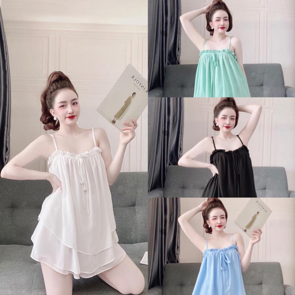 Đồ Mặc Nhà BigSize, Bộ Chiffon Nhún Bèo BO-05280 size 45<75 kg . | BigBuy360 - bigbuy360.vn