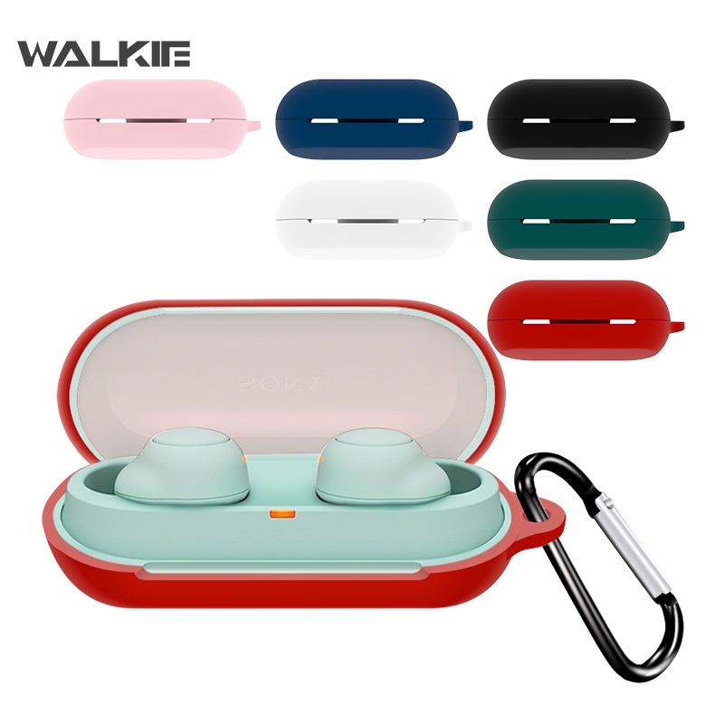Vỏ bảo vệ hộp sạc tai nghe Sony WALKIE 2021 WF-C500 bằng silicon mềm chống bụi có móc C500

