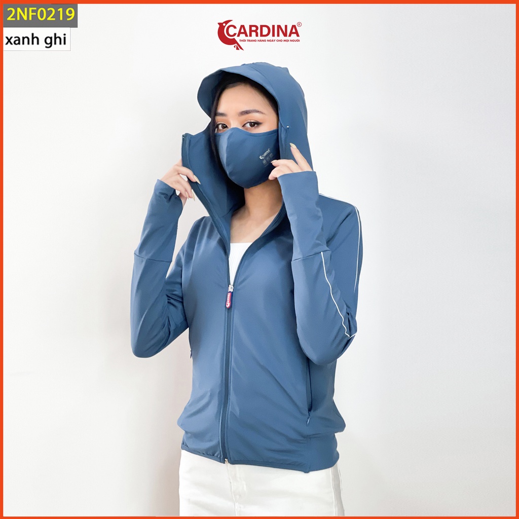 Áo chống nắng nữ CARDINA 2 lớp chất thun lạnh cao cấp viền thể thao chống tia UV thiết kế lưới tản nhiệt 2NF02