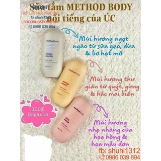 Sữa tắm organic Method Body Úc 532ml