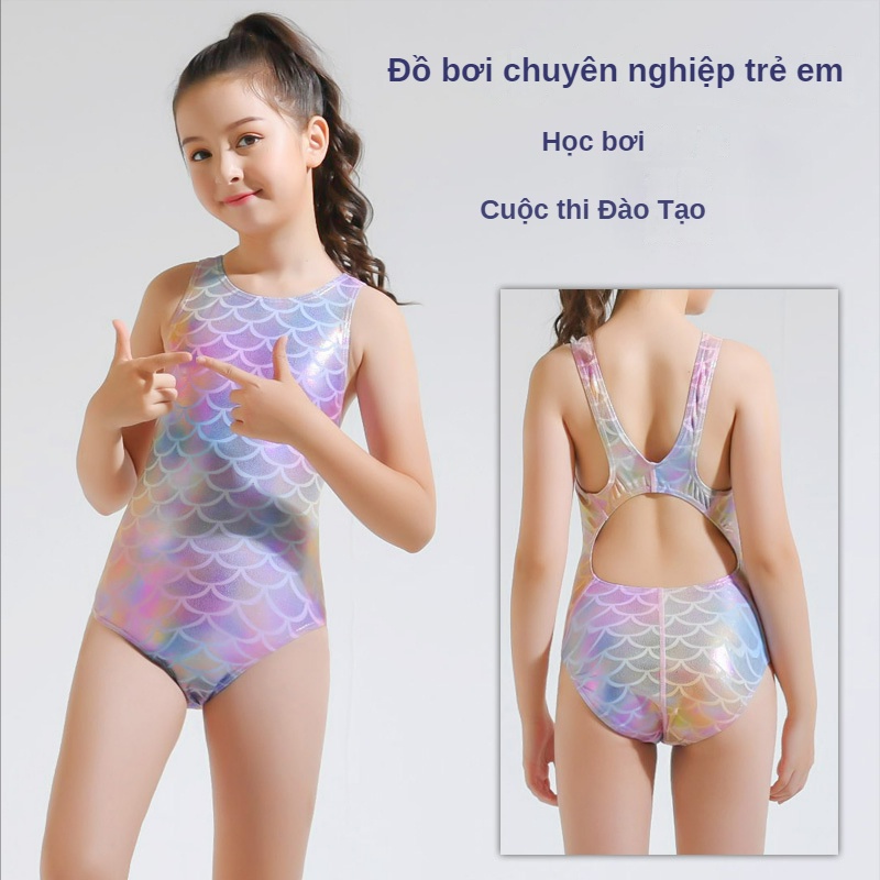 Trẻ em chuyên nghiệp đào tạo tam giác thi đồ bơi một mảnh mỹ nhân cá lấp lánh người mẫu cô gái một bộ đồ bơi học tập