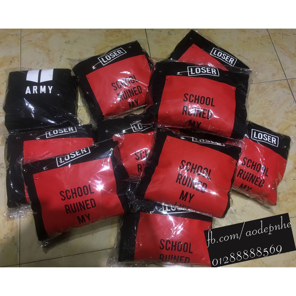 [ ẢNH THẬT ] Áo khoác Hoodies Shool Ruined My Life Jungkook BTS | BigBuy360 - bigbuy360.vn