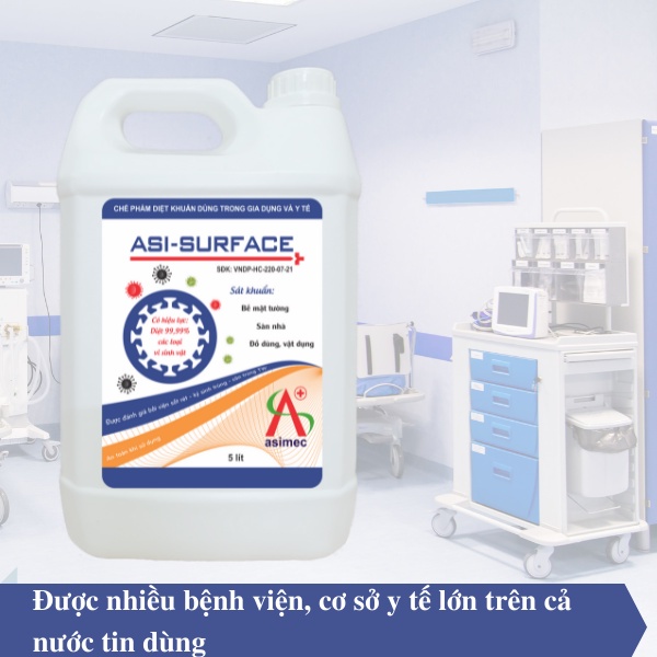 Dung dịch khử khuẩn bề mặt dùng trong gia dụng và y tế ASI SURFACE can 5 lít (Chính hãng)