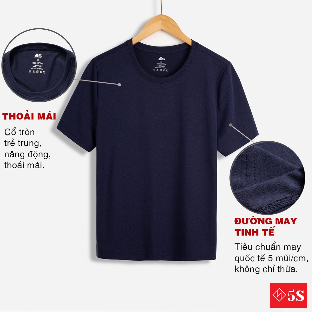 Áo Phông Nam Tay Ngắn Premium 5S (9 màu), Chất Liệu Thun Siêu Mát, Bền Màu (TSO21023-01).