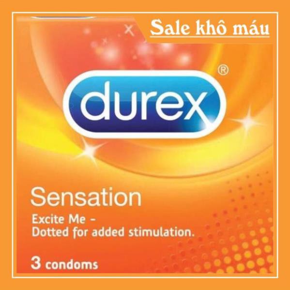 [Giá Tốt-Chính Hãng]Bao cao Su Durex gân gai hạt nổi ThaiLan  hộp 3 cái Love