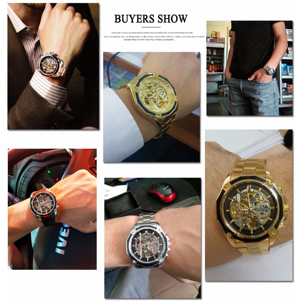 Đồng Hồ Cơ Tự Động Bằng Thép Không Gỉ Theo Phong Cách Steampunk | BigBuy360 - bigbuy360.vn