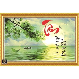 Tranh đính đá chữ tâm vs130 kt 80x52cm