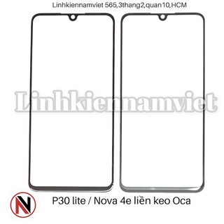 Kính ép Huawei P30 lite / Nova 4e liền keo Oca zin