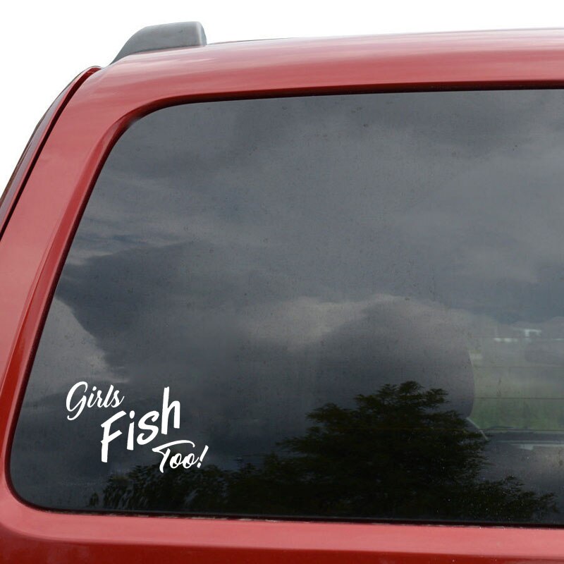 Đề can vinyl chữ Girl Fish Too độc đáo trang trí xe mô tô/ xe hơi kích cỡ 15.5x9.8cm