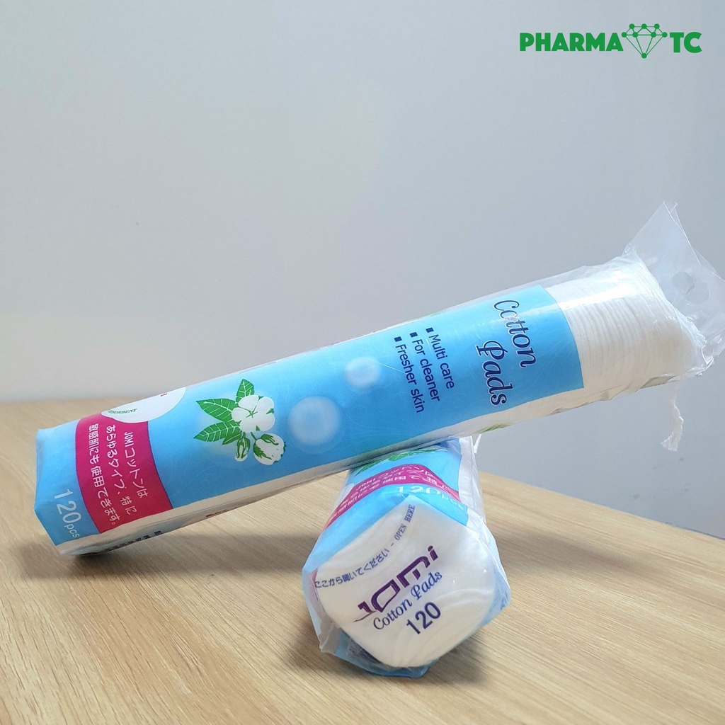 Bông tẩy trang JOMI Thổ Nhĩ Kì, tẩy sạch bụi bẩn, lớp trang điểm - Túi 120 miếng - PharmaOTC