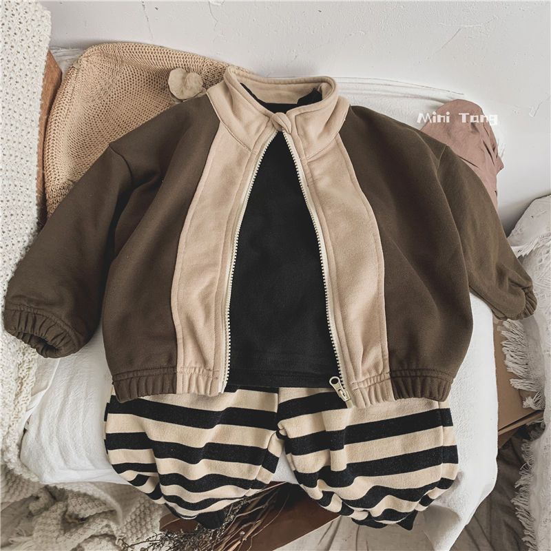 MNGRL Áo Thun Dài Tay Cổ Lọ Cotton Màu Sắc Thời Trang Xuân Thu Phong Cách Hàn Quốc Dành Cho Bé Trai Và Bé Gái