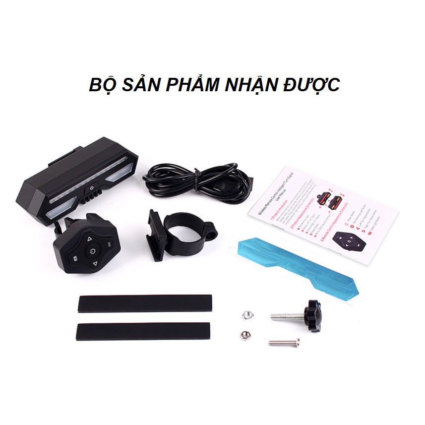 Đèn sau xi nhan xe đạp LP-1801 có điều khiển không dây, dung lượng pin 2200mAh, chống nước khi đi mưa - Home and Garden