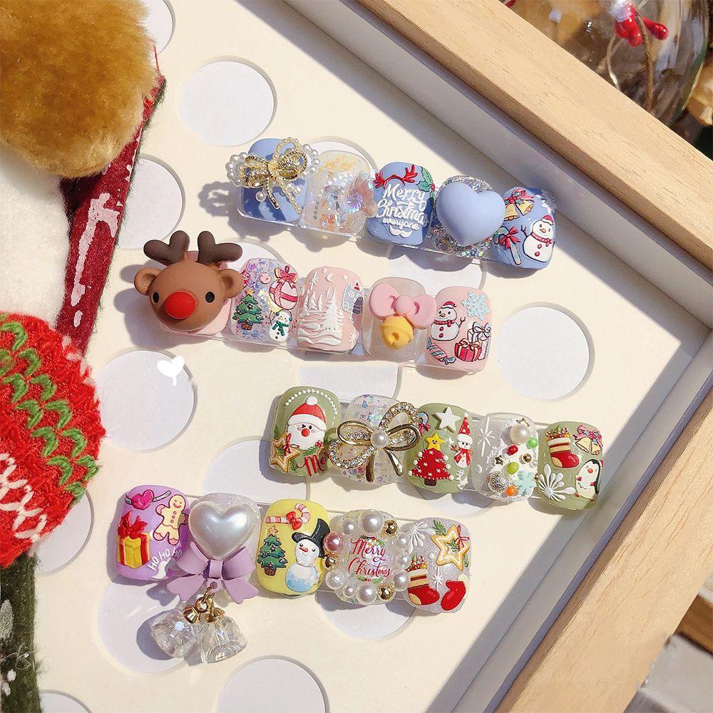 OCEANMAP Miếng Dán Trang Trí Móng Tay 5D DIY Chủ Đề Giáng Sinh